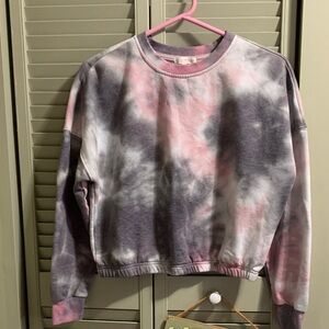 Ultra Flirt Pink and Gray Tie-Dye Sweatshirt